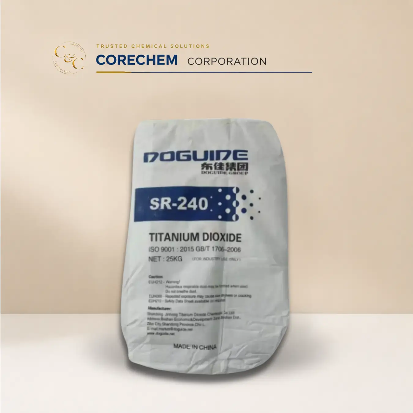 Doguide SR240 Titanium Dioxide (TiO₂) Supplier | Corechem Corporation