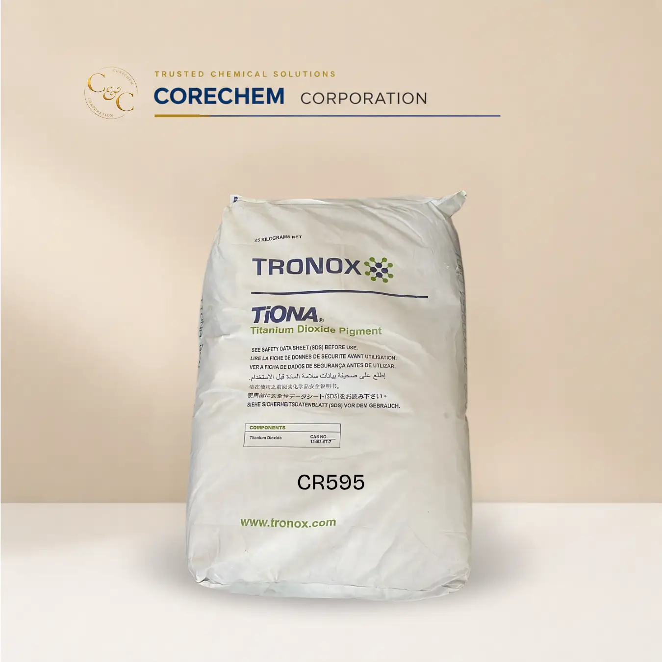 TRONOX CR595 Titanium Dioxide (TiO₂) Supplier | Corechem Corporation