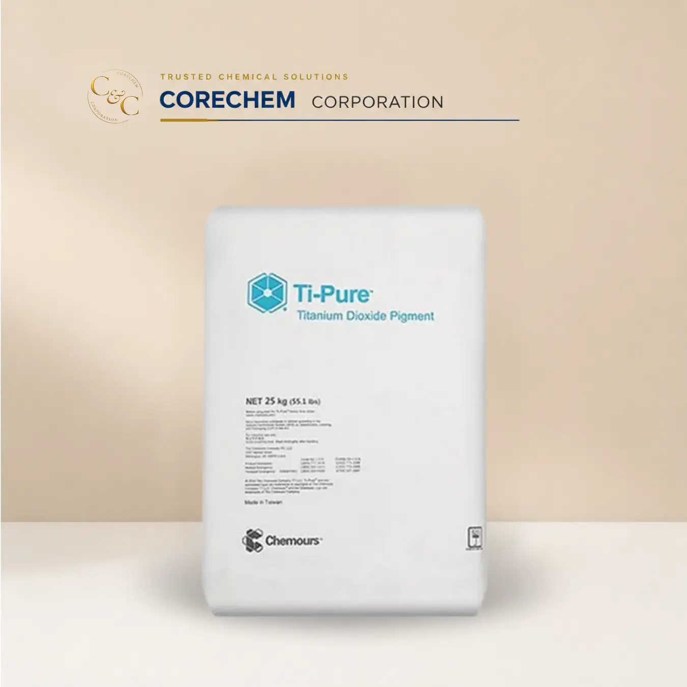Corechem Titanium Dioxide Powder (TiO₂) Supplier | Corechem Corporation